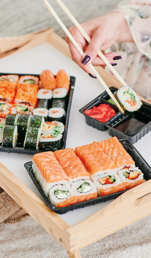 on savourer de succulents sushis